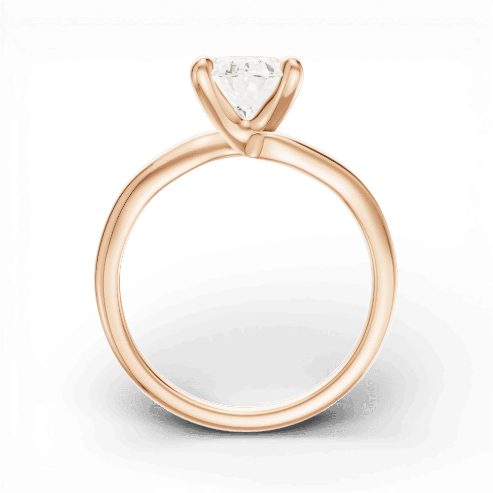 18kt rose gold/oval/front