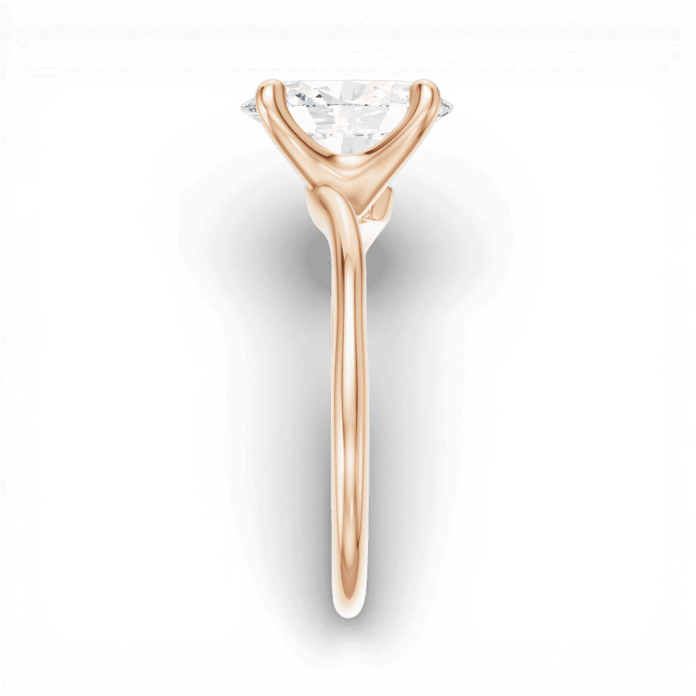 18kt rose gold/oval/side