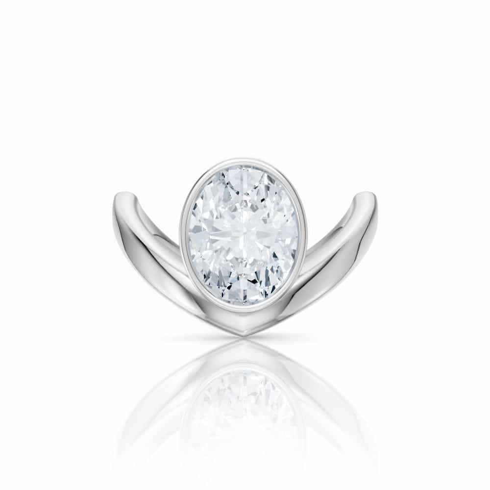 14kt white gold/18kt white gold/platinum/oval/top