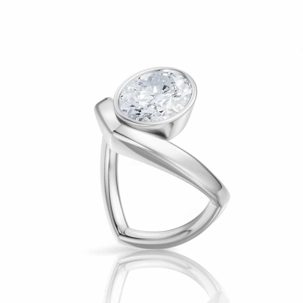 14kt white gold/18kt white gold/platinum/oval/front
