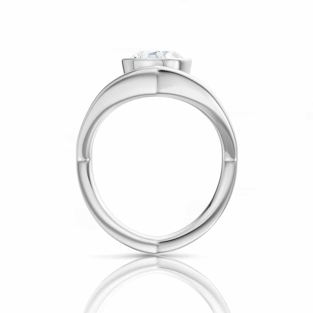 14kt white gold/18kt white gold/platinum/oval/side