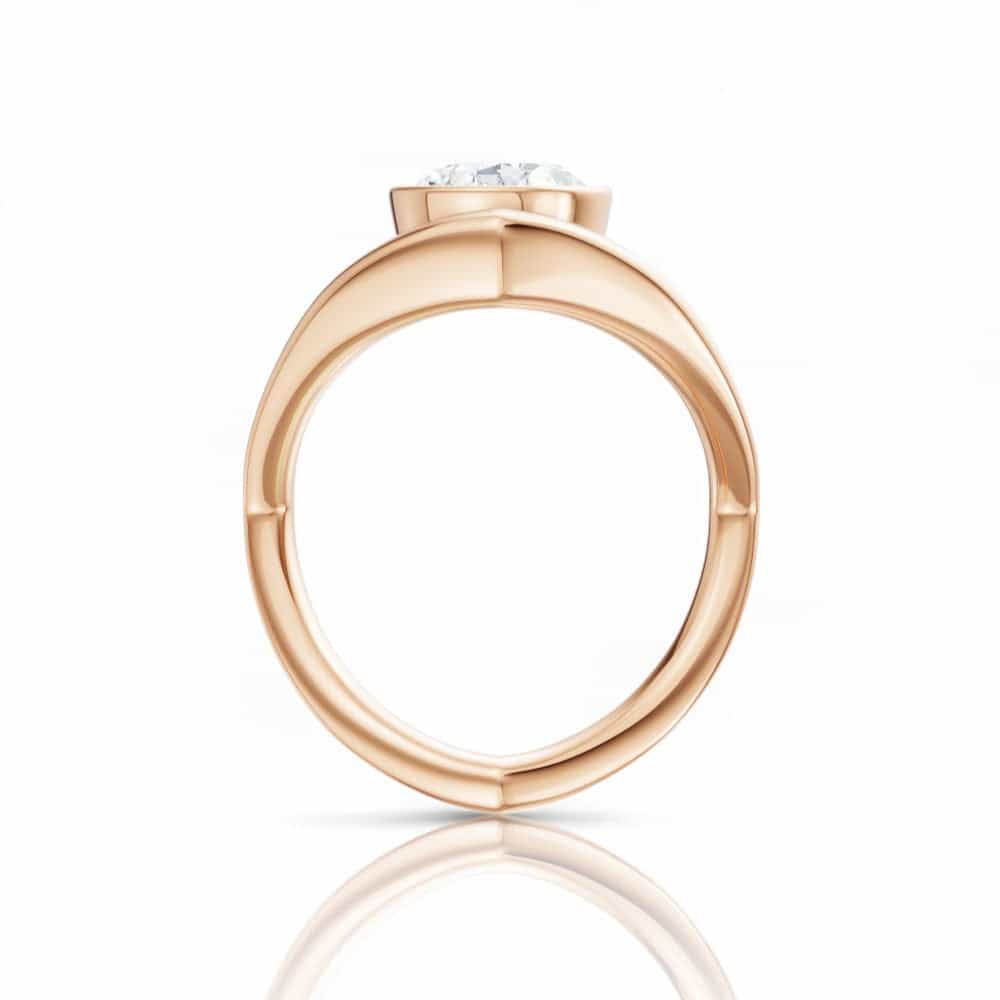 18kt rose gold/oval/side
