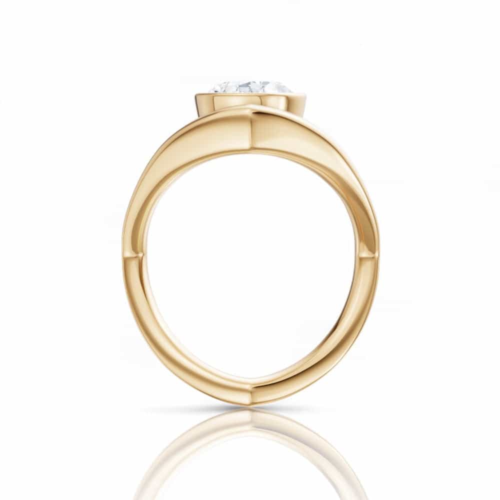 18kt yellow gold/oval/side