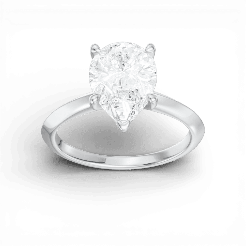 14kt white gold/18kt white gold/platinum/pear/measurement