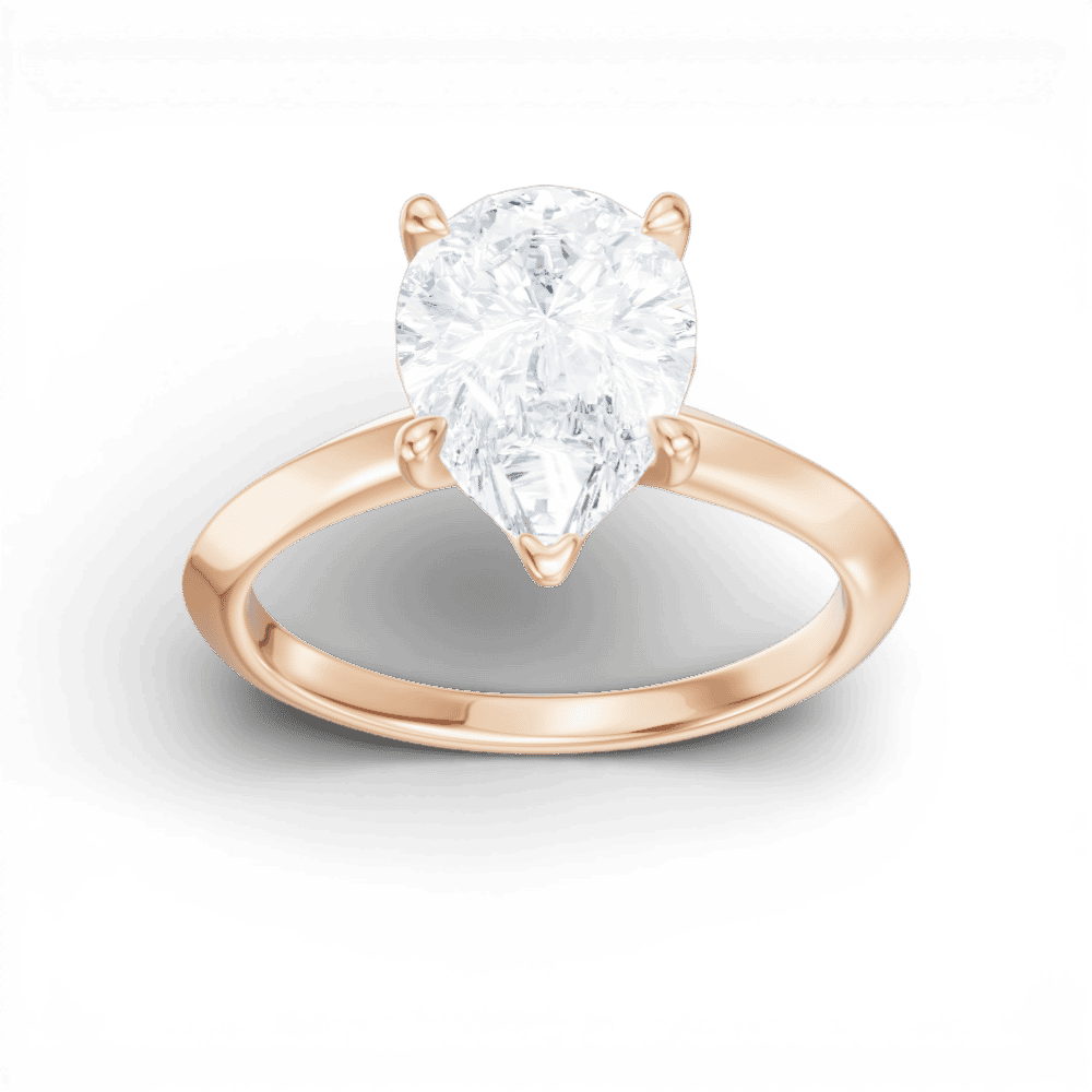 18kt rose gold/pear/measurements