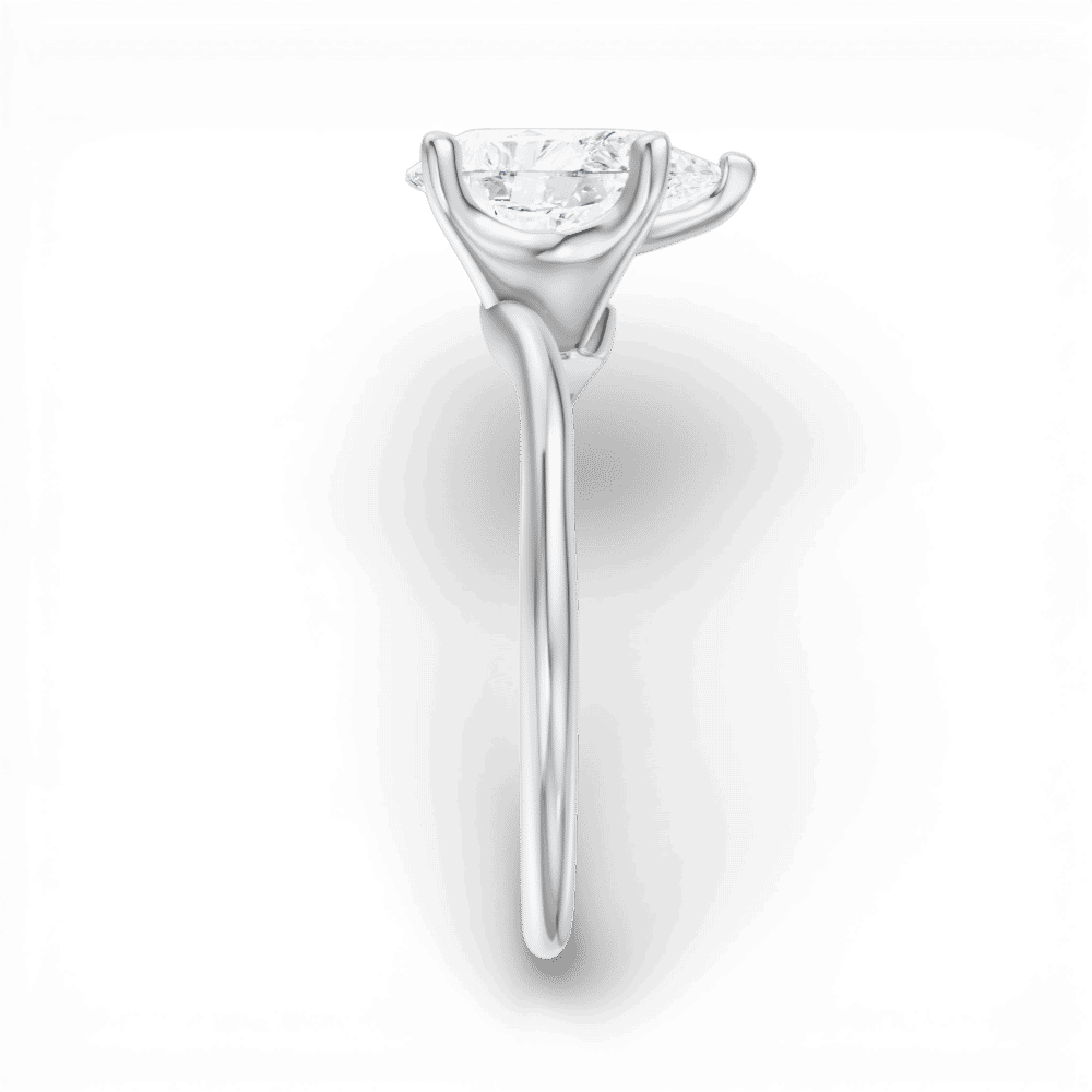 14kt white gold/18kt white gold/platinum/pear/side