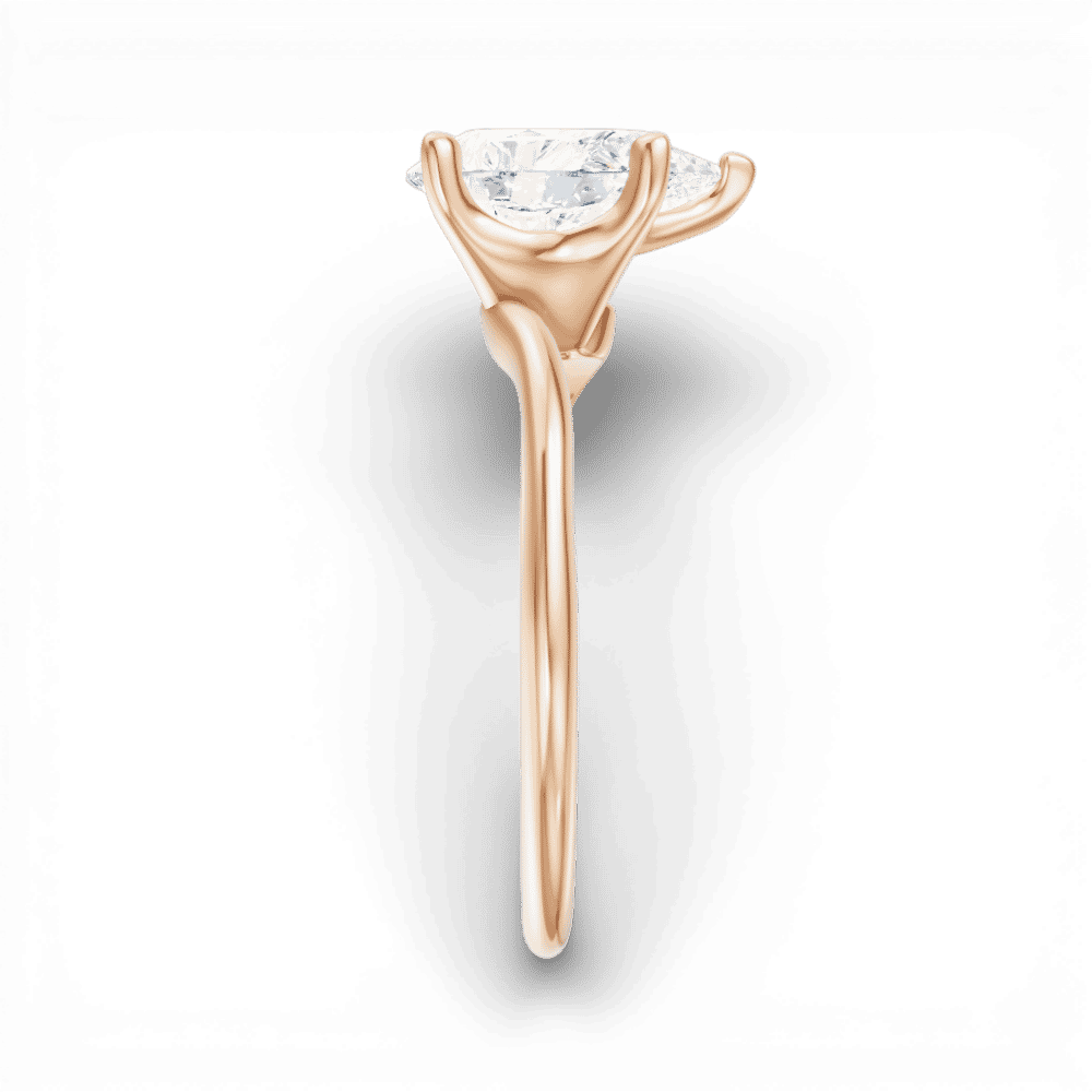 18kt rose gold/pear/side