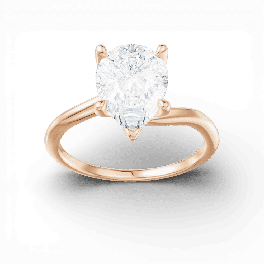 18kt rose gold/pear/measurements