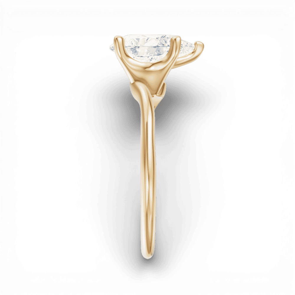 14kt yellow gold/18kt yellow gold/pear/side