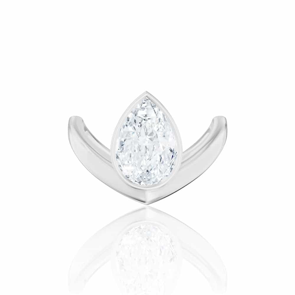 14kt white gold/18kt white gold/platinum/pear/top