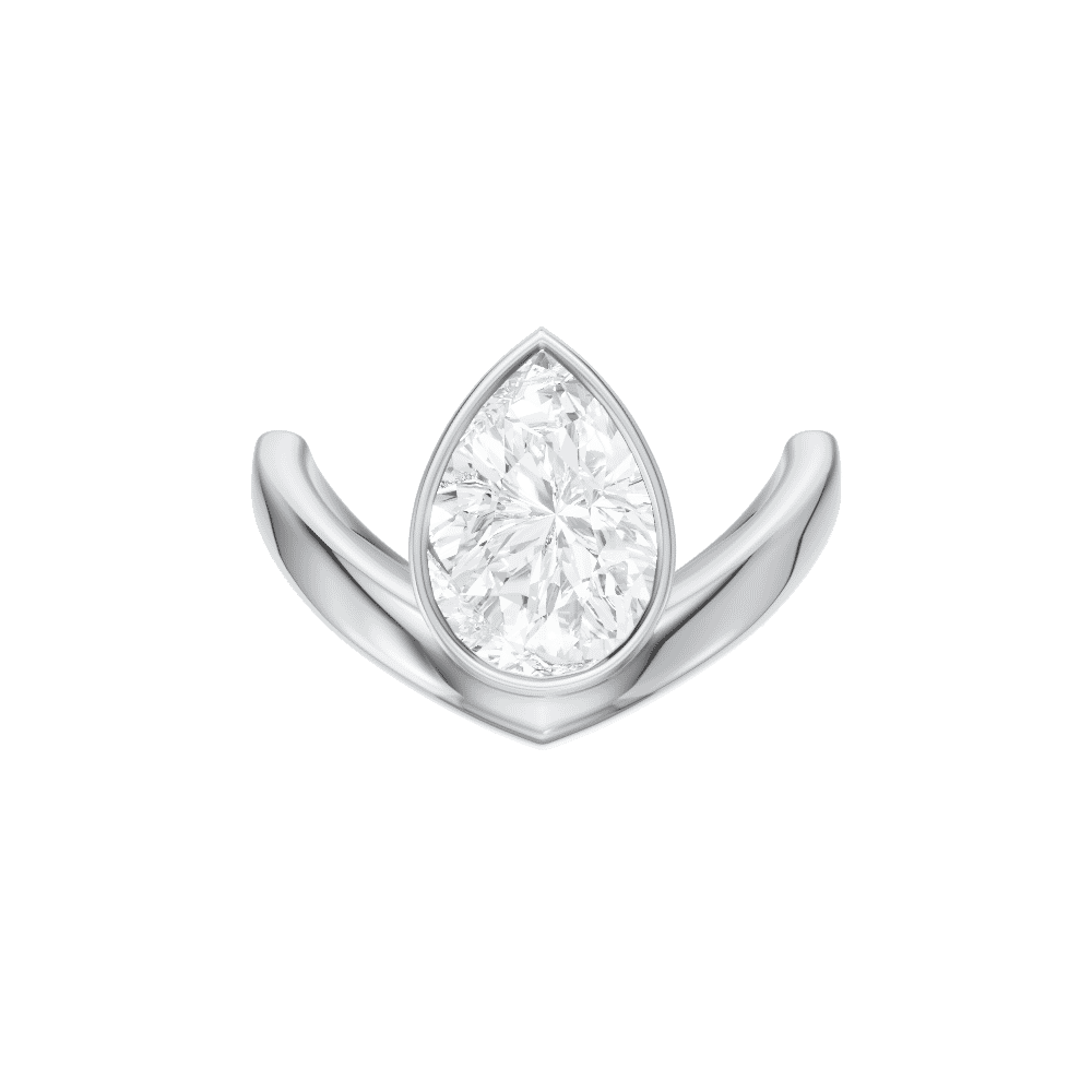 14kt white gold/18kt white gold/platinum/pear/top