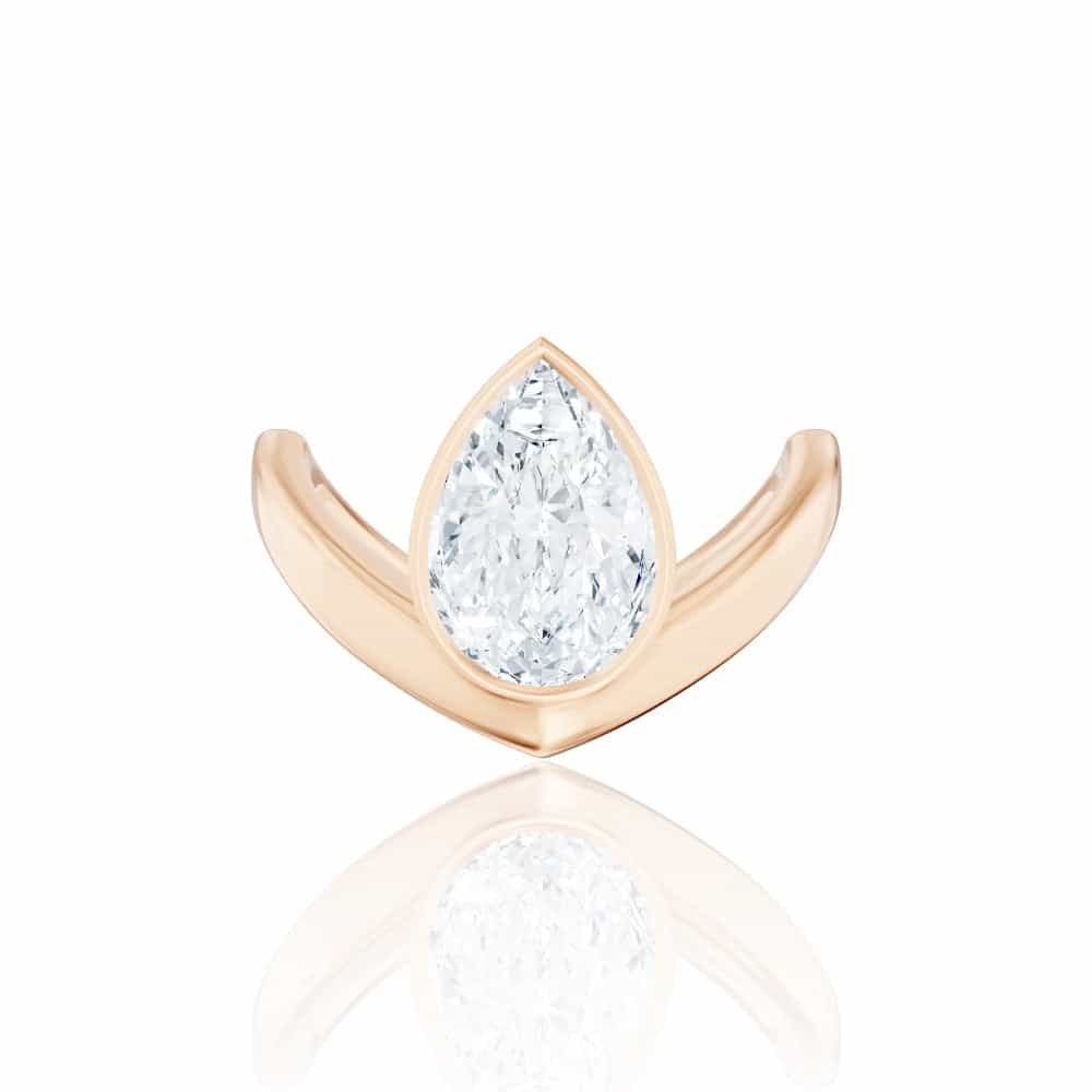 18kt rose gold/pear/top