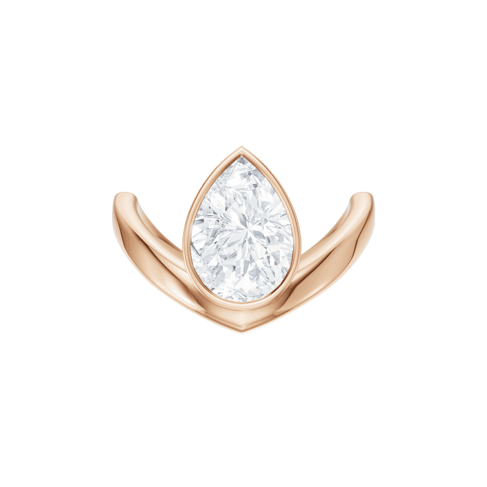 18kt rose gold/pear/top