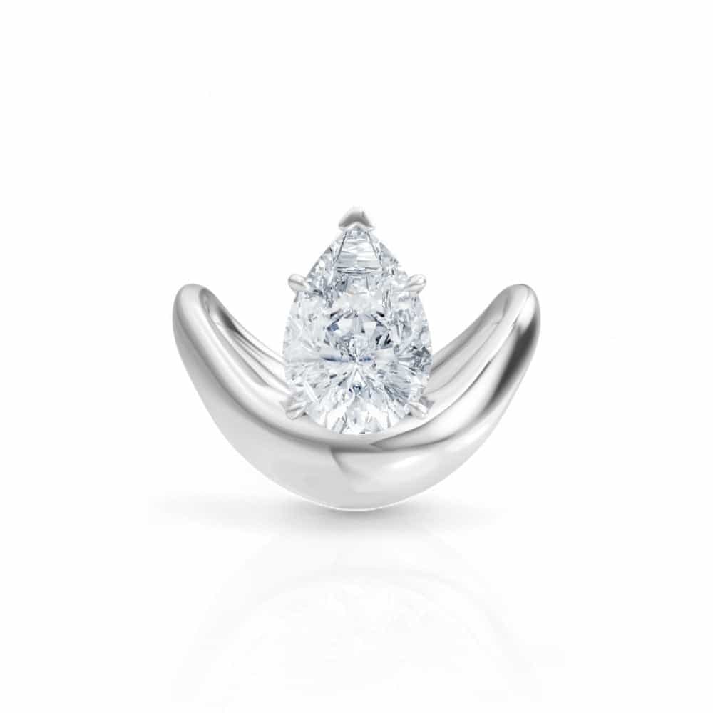 14kt white gold/18kt white gold/platinum/pear/top