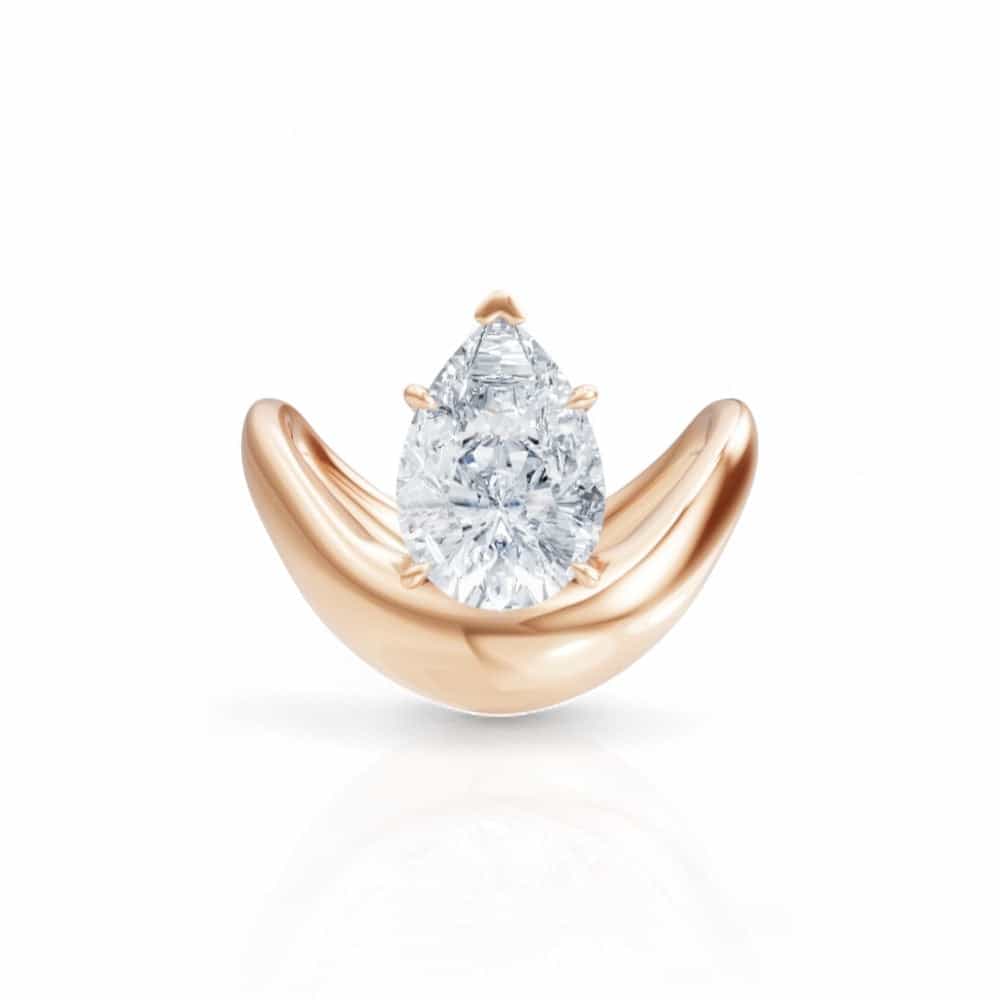 18kt rose gold/pear/top