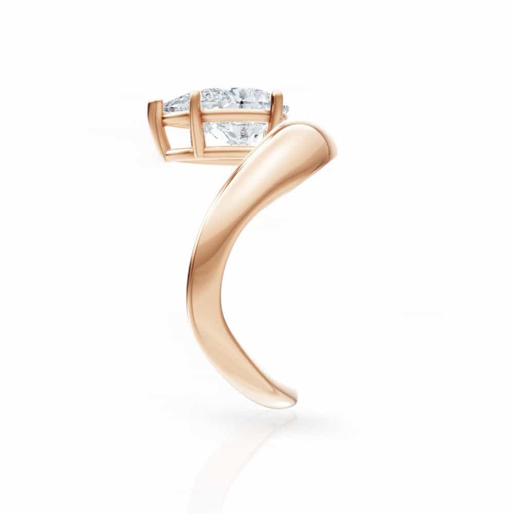 18kt rose gold/pear/side