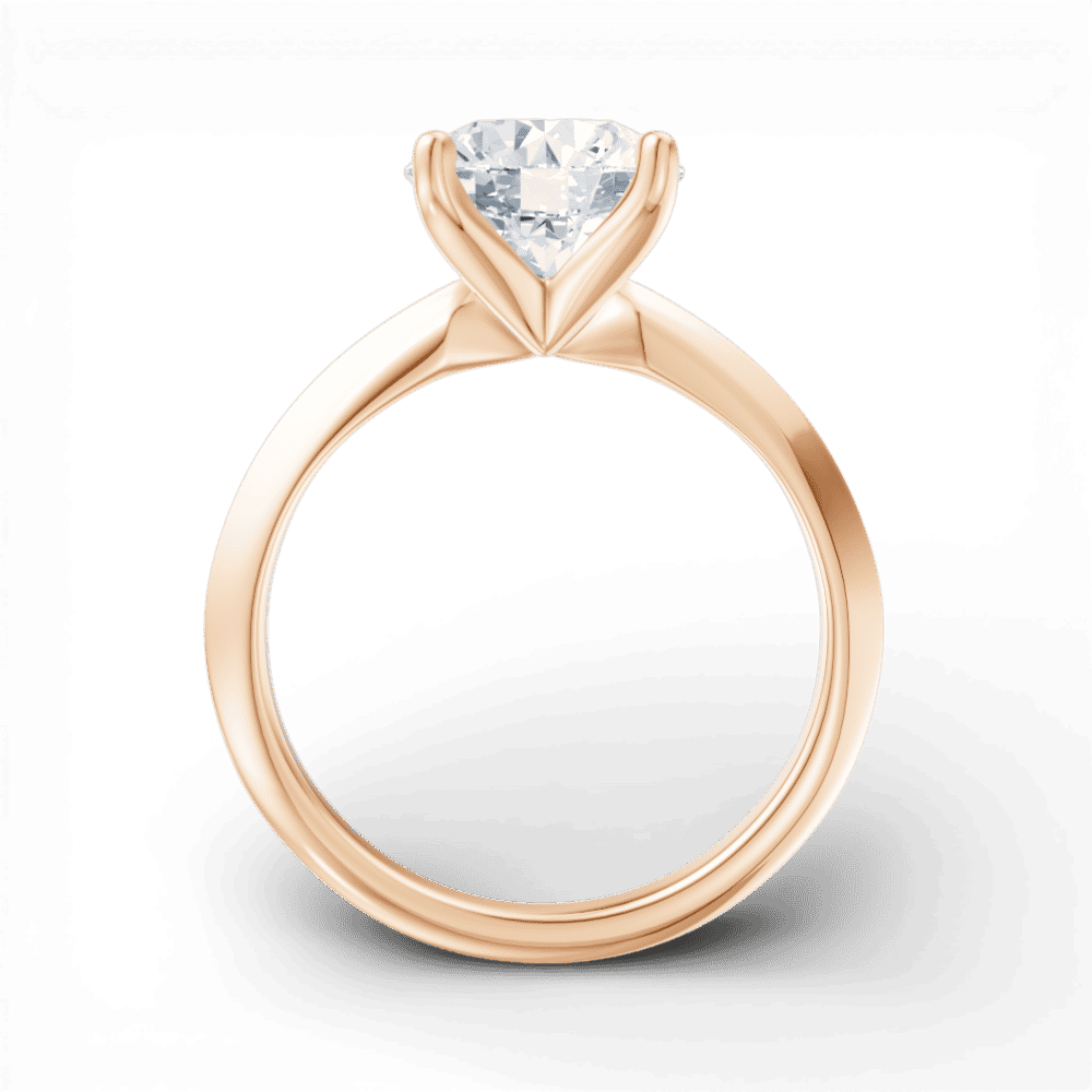 18kt rose gold/round/front