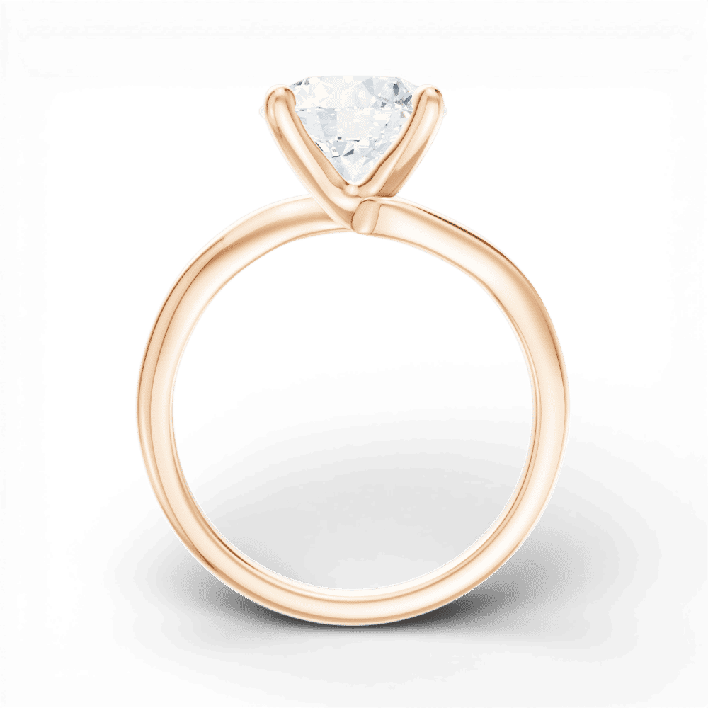 18kt rose gold/round/front