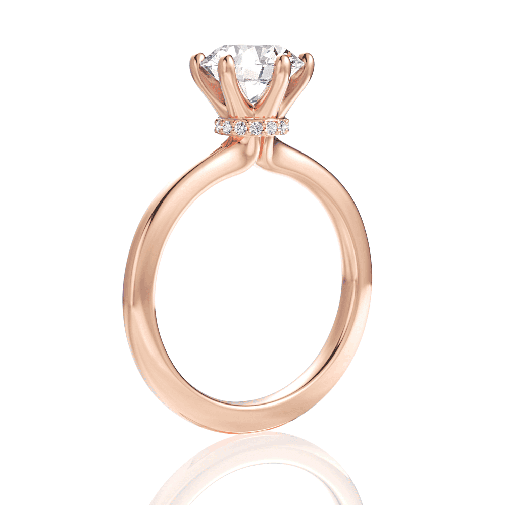 18kt rose gold/round/side