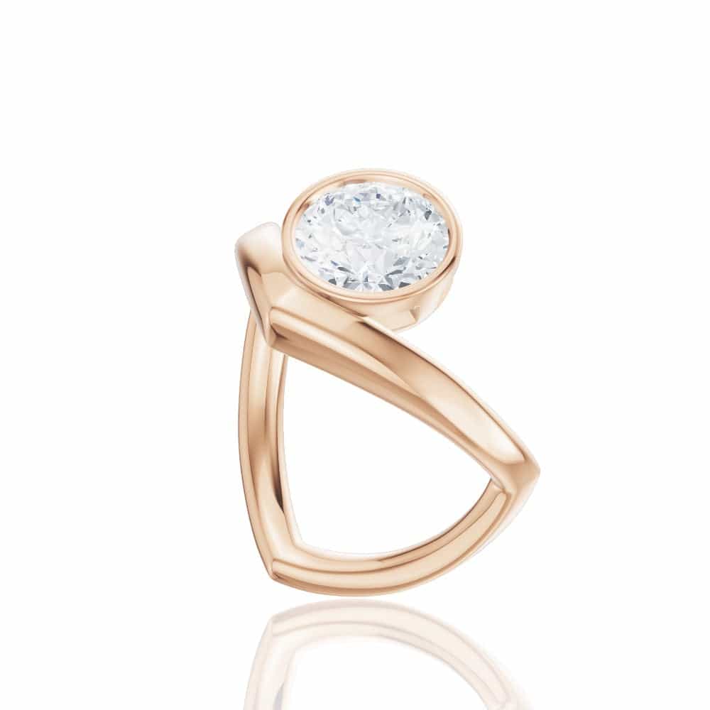 18kt rose gold/round/front