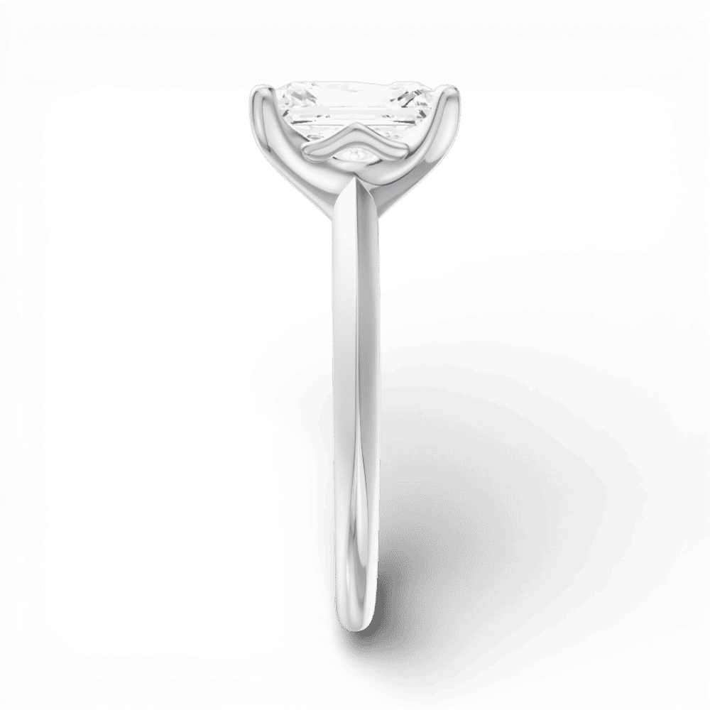 14kt white gold/18kt white gold/platinum/radiant/side