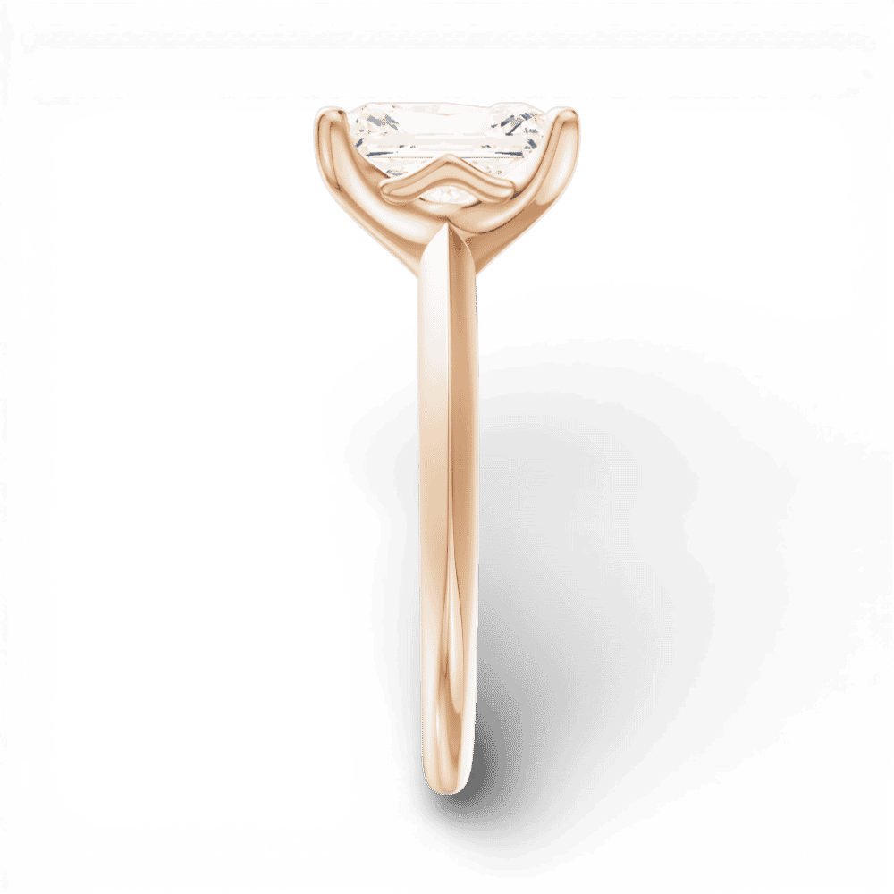 18kt rose gold/radiant/side