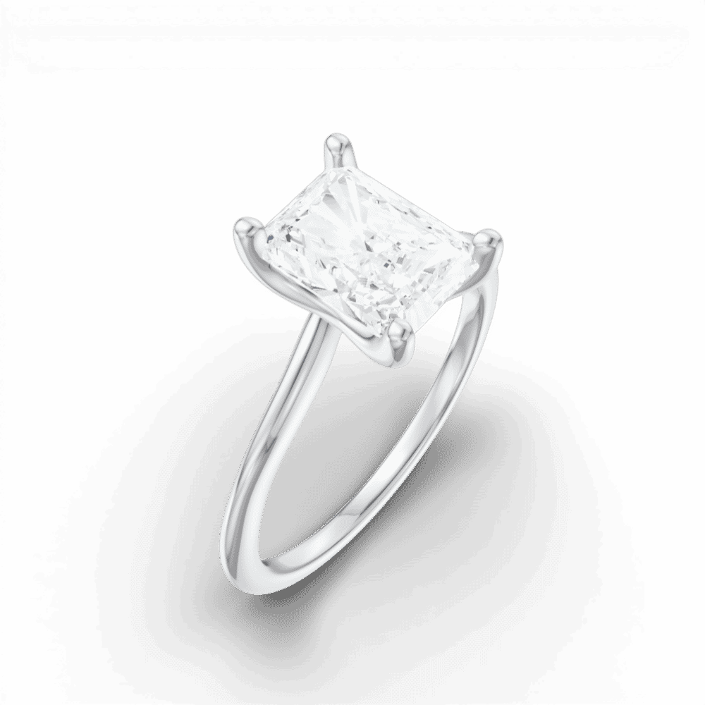 14kt white gold/18kt white gold/platinum/radiant/perspective