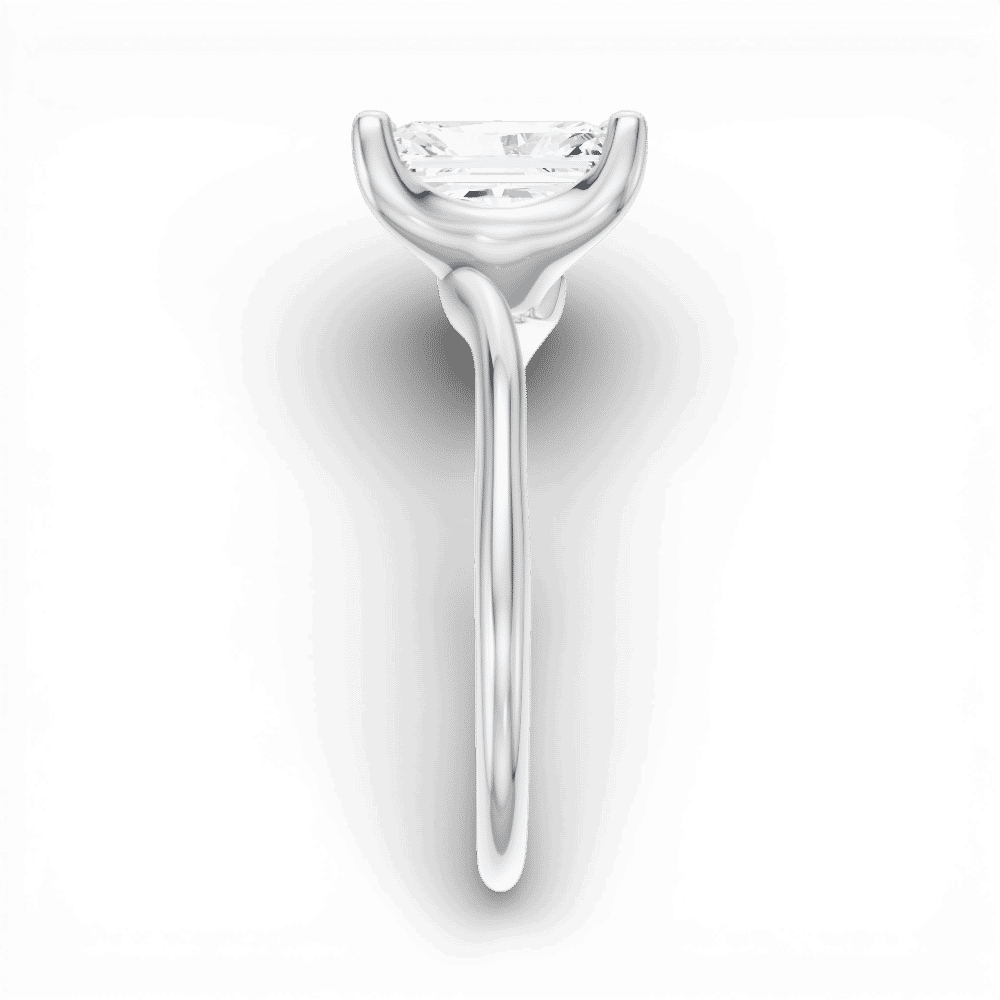 14kt white gold/18kt white gold/platinum/radiant/side