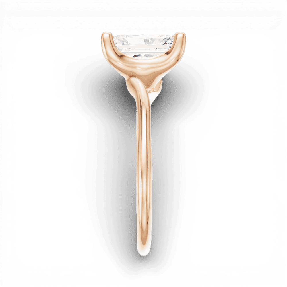 18kt rose gold/radiant/side