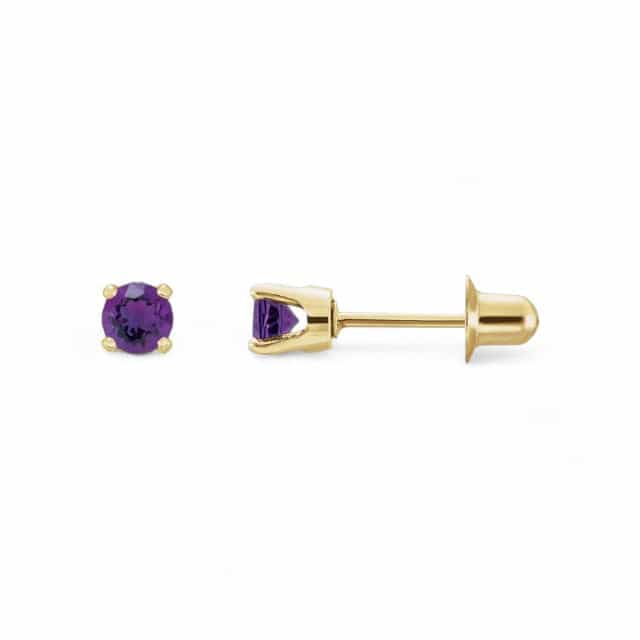14kt yellow gold/February - Amethyst/side