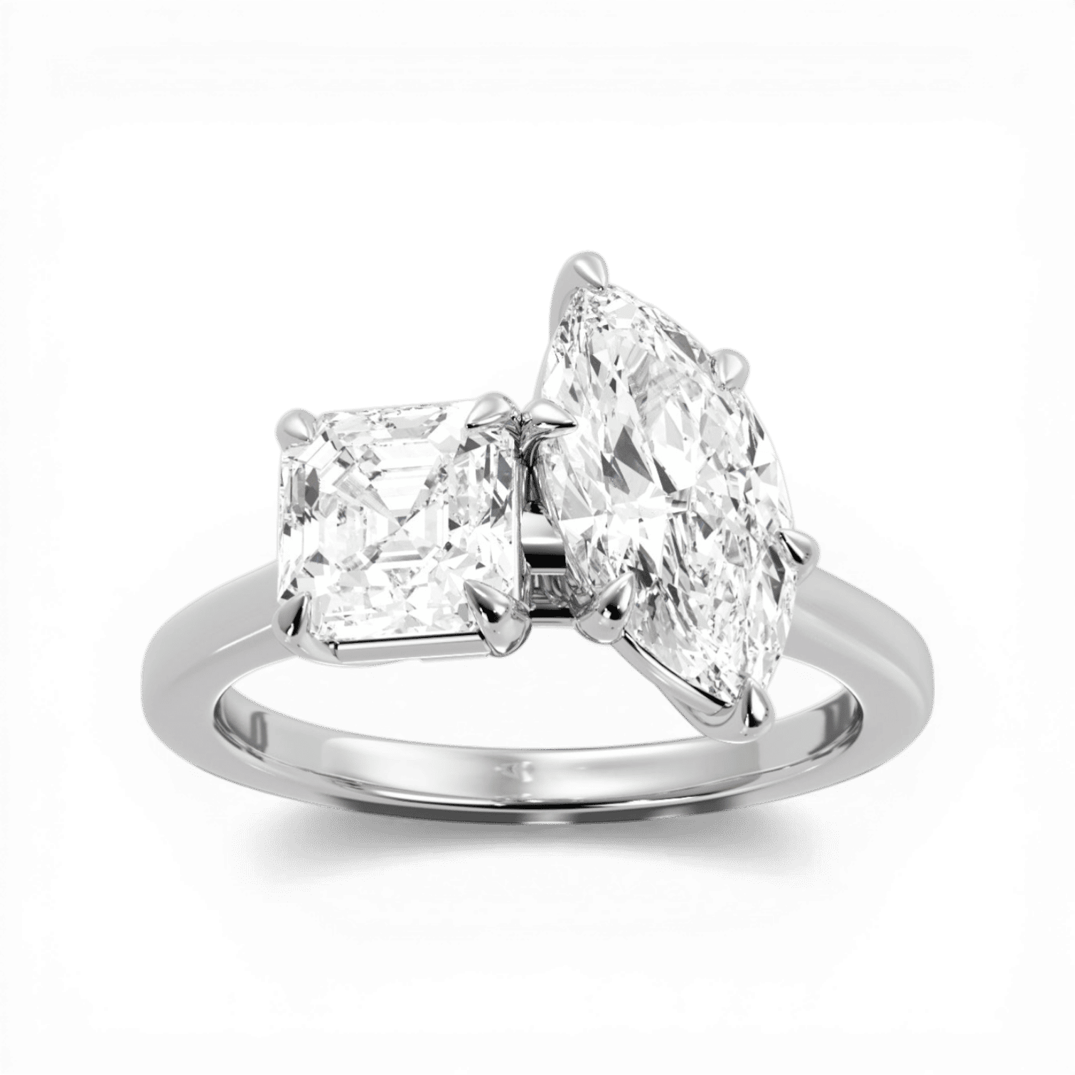 14kt white gold/18kt white gold/platinum/side