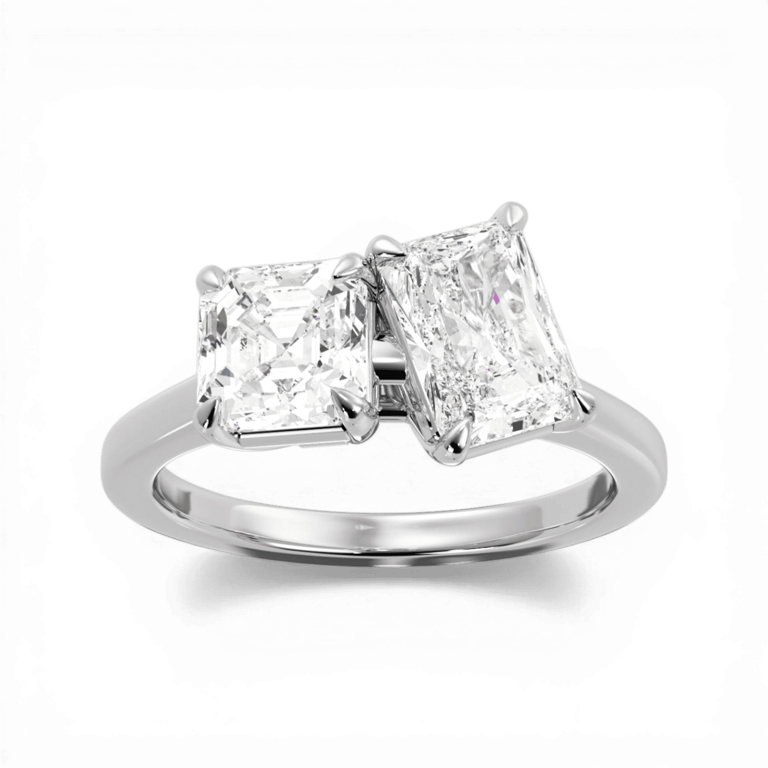 14kt white gold/18kt white gold/platinum/side