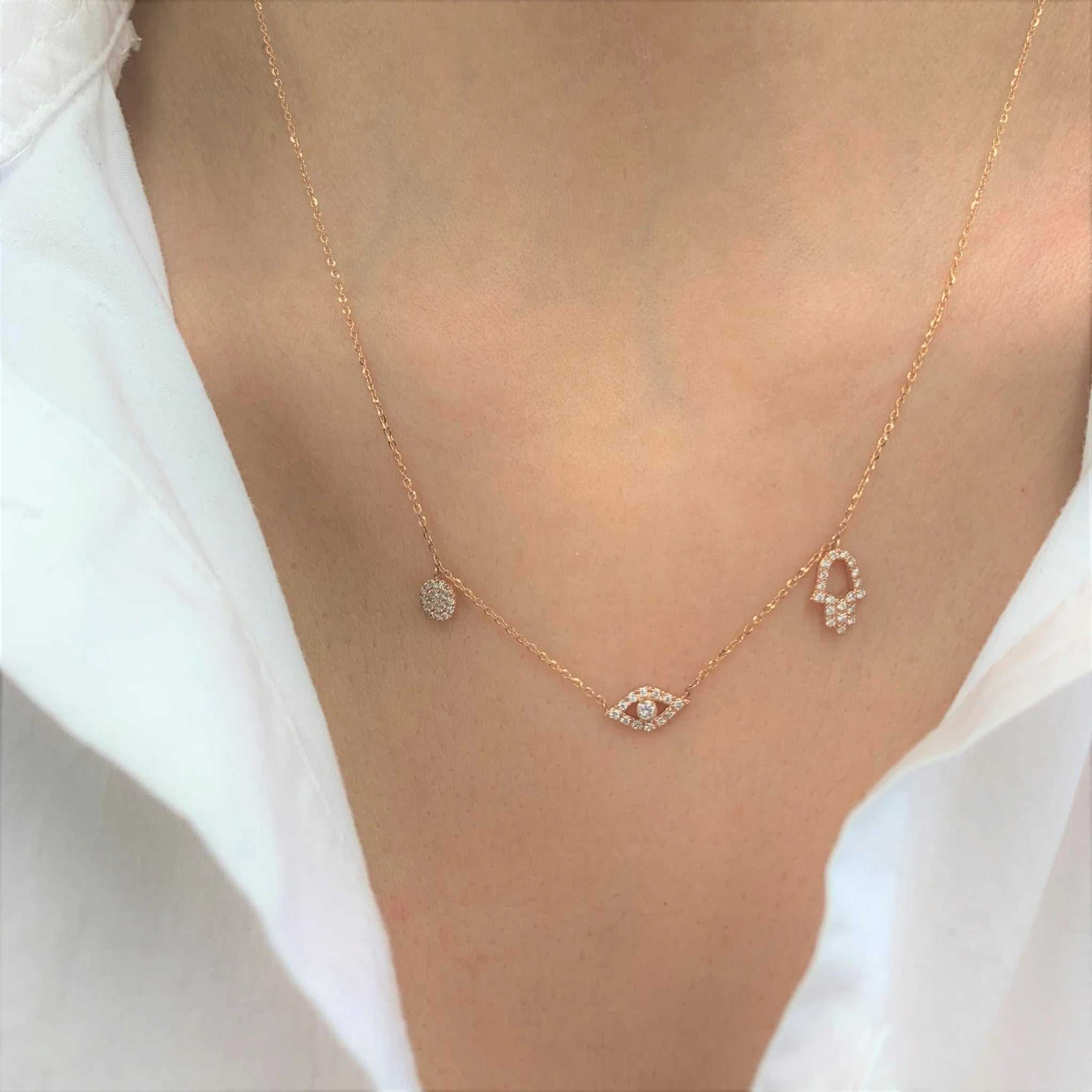 14kt white gold/14kt yellow gold/14kt rose gold/on model