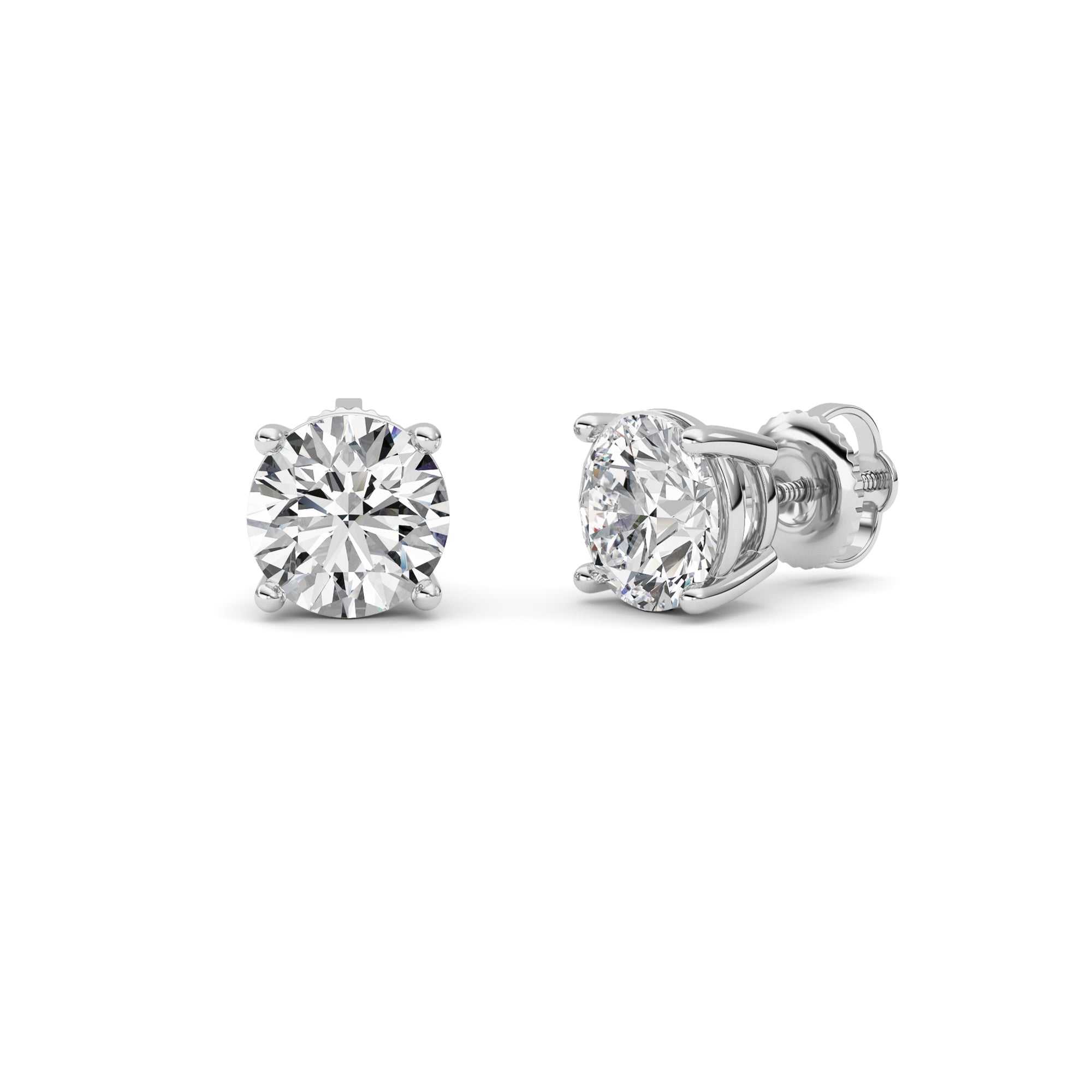 14kt white gold/4.00/screw-back/side