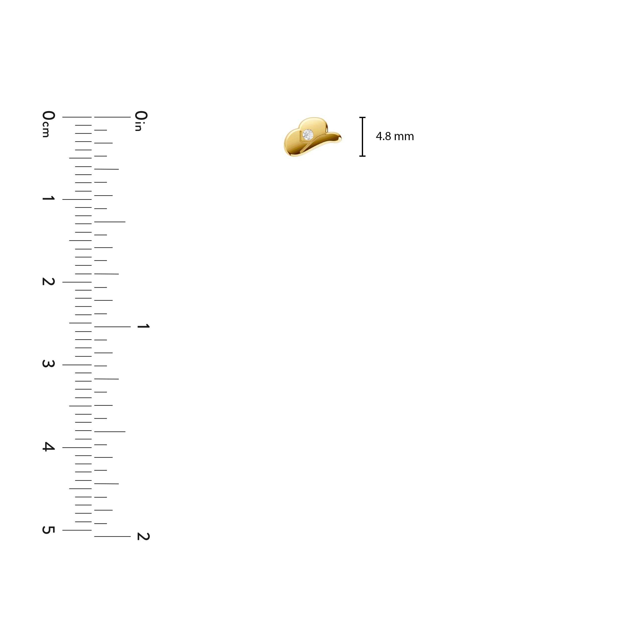 14kt yellow gold/measurement