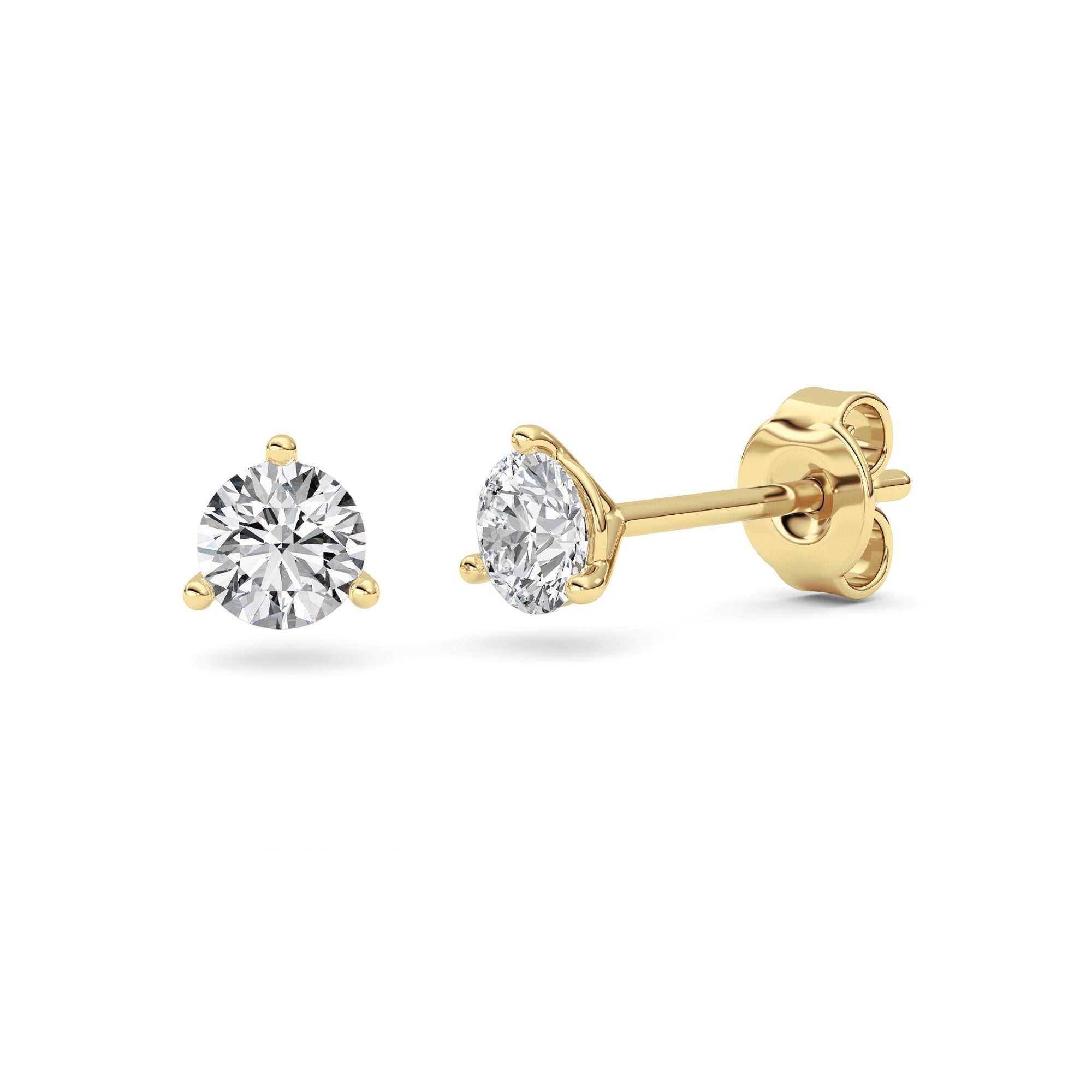 14kt yellow gold/0.75/push-back/side