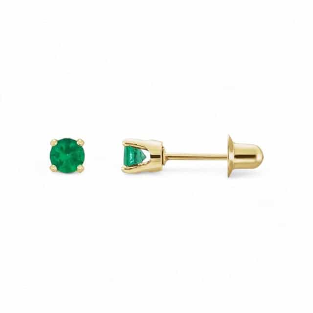14kt yellow gold/May - Emerald/side