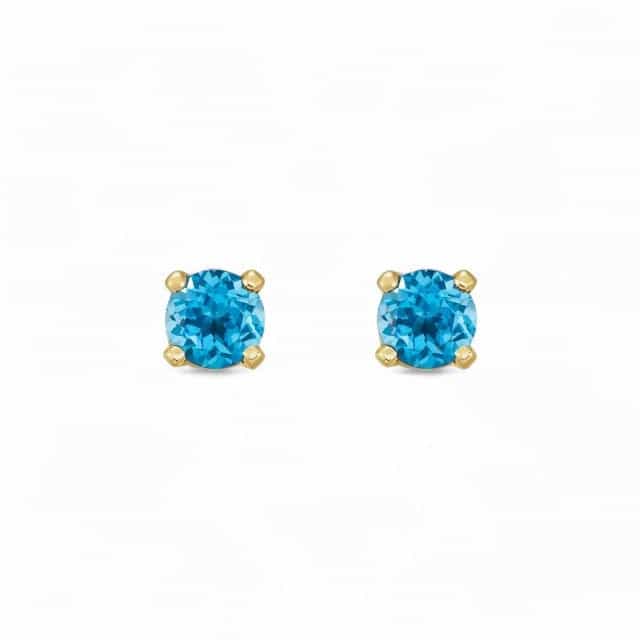 14kt yellow gold/December - Blue Topaz/side