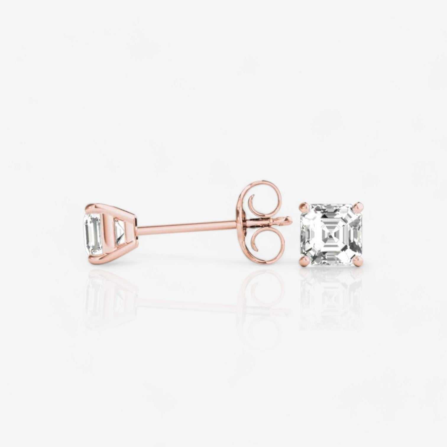 18kt rose gold/0.60/0.80/1.00/push-back/screw-back/side