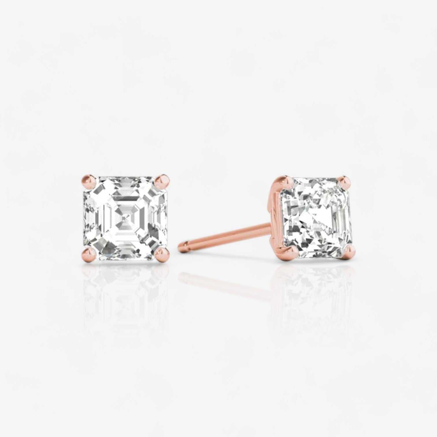 18kt rose gold/0.60/0.80/1.00/push-back/screw-back/top