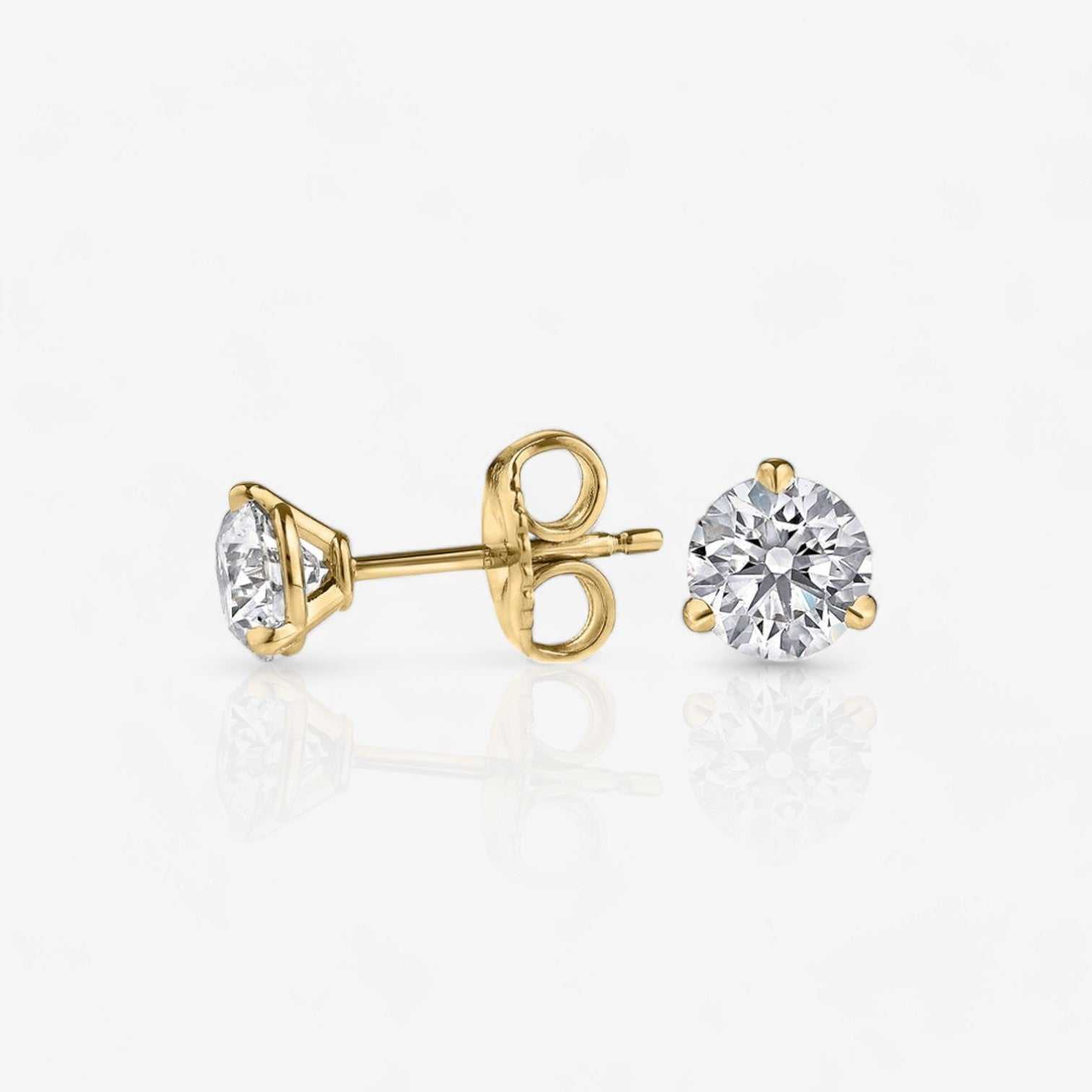 18kt yellow gold/push-back/jumbo-back/screw-back/side