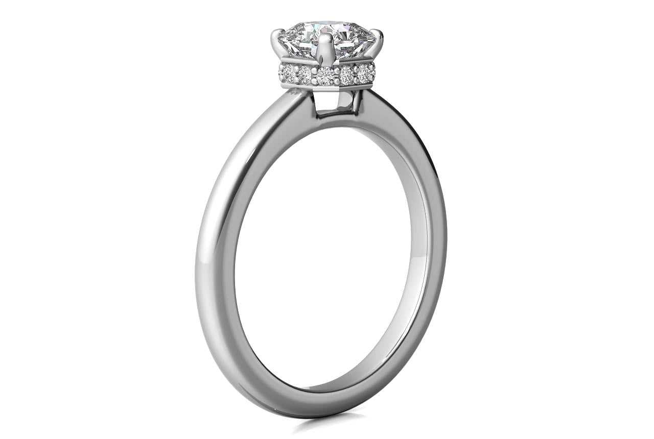 18kt white gold/asscher/side