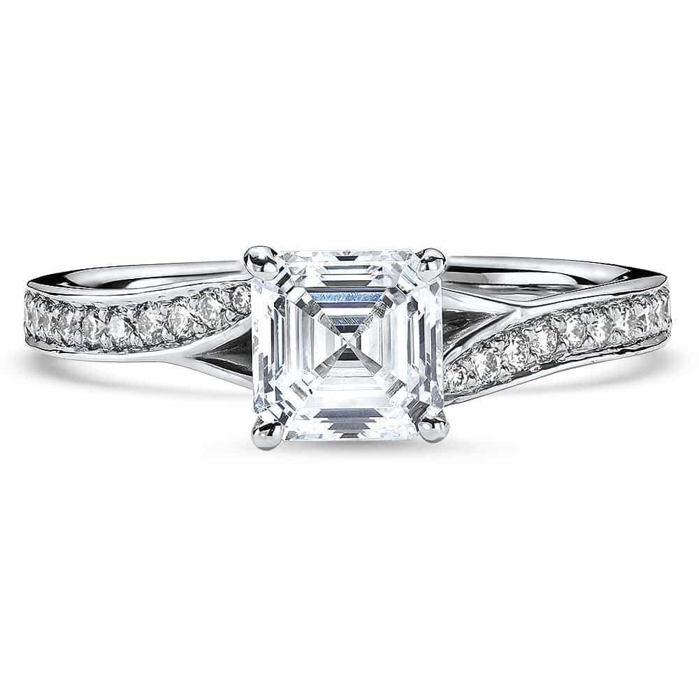 14kt white gold/18kt white gold/platinum/asscher/live