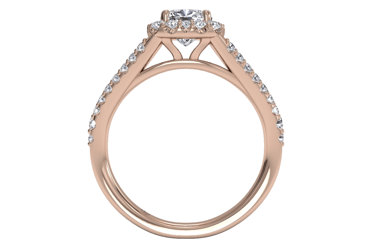 18kt rose gold/cushion/front