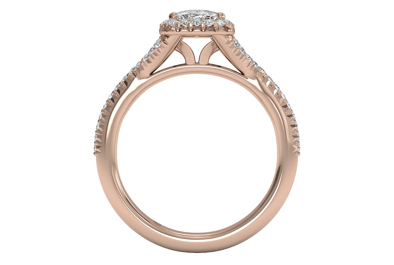 18kt rose gold/cushion/front