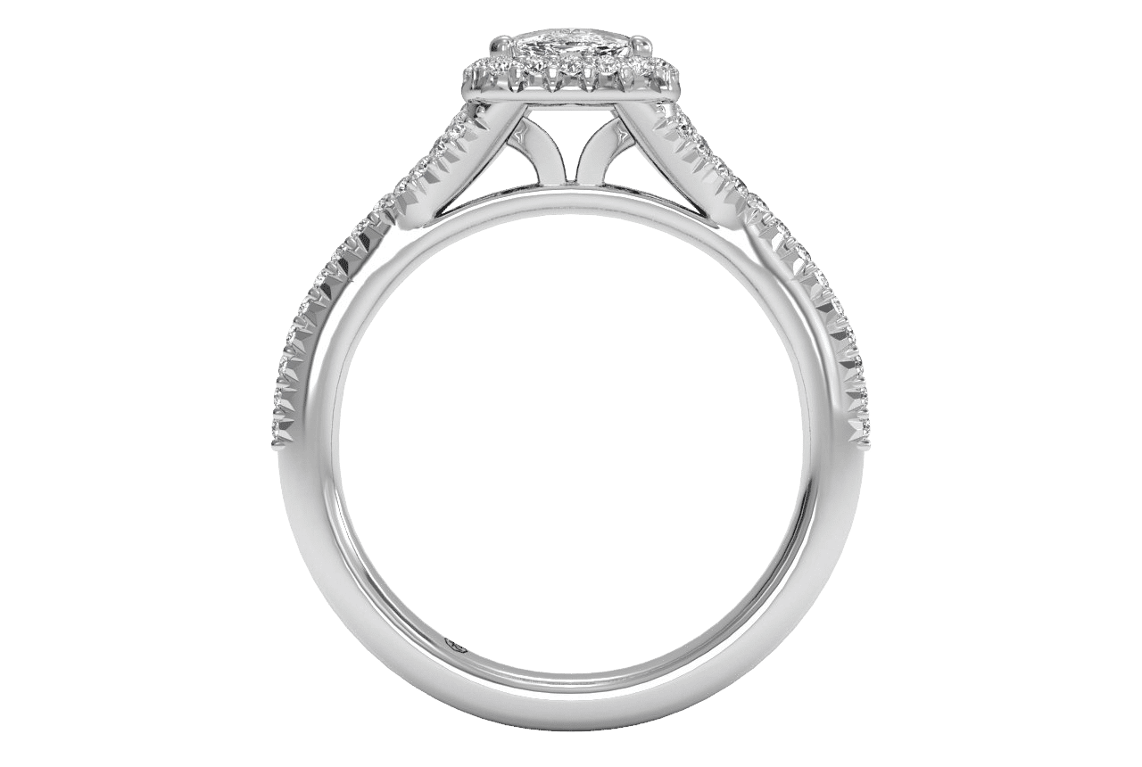 14kt white gold/18kt white gold/platinum/cushion/front
