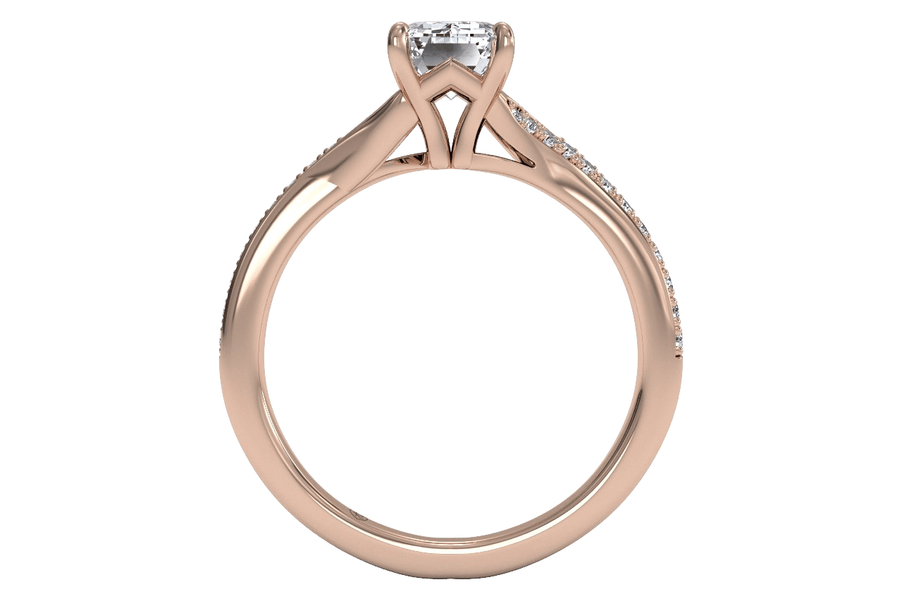 18kt Rose Gold / Emerald / Front