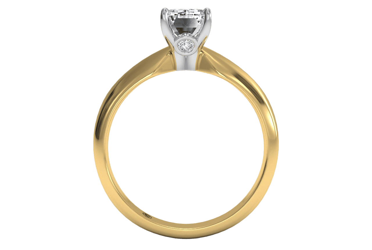 18kt yellow gold/emerald/front