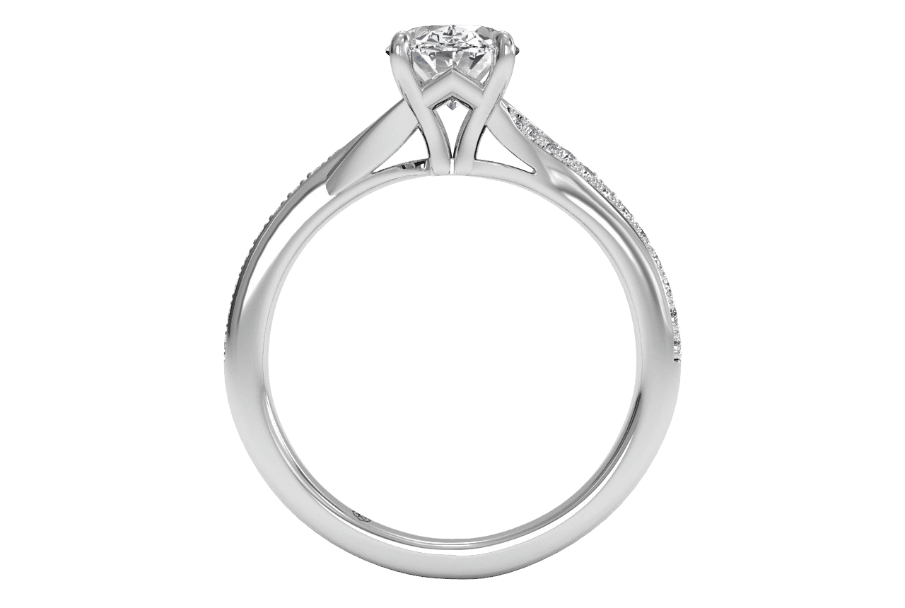 14kt White Gold / Oval / Front