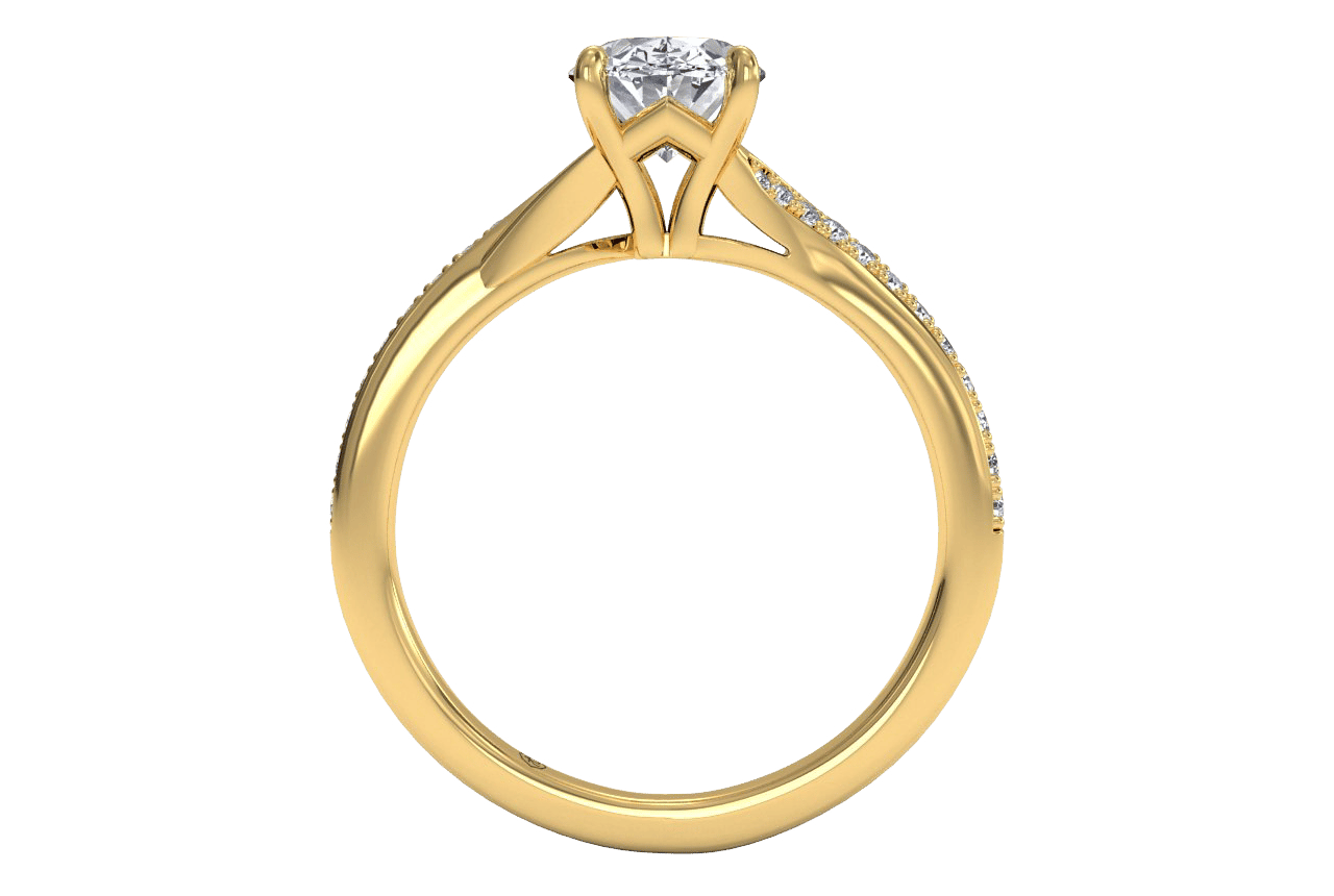 18kt Yellow Gold / Oval / Front